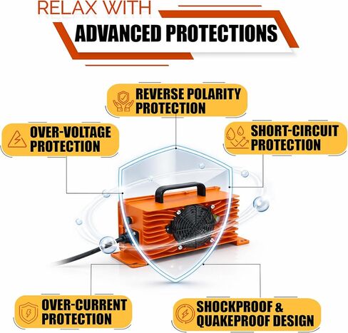 شاحن LithiumLogic™ 12V 50A LiFePO4 مع قابس SB50 Anderson وأسلاك ملحقة ومستشعر درجة الحرارة؛ IP67 مقاوم للماء مع تقنية VoltRevive™ Recovery للعربات والقوارب ومركبات ATV ورافعات البليت والرافعات الشوكية وأجهزة غسل الغاز in Kuwait