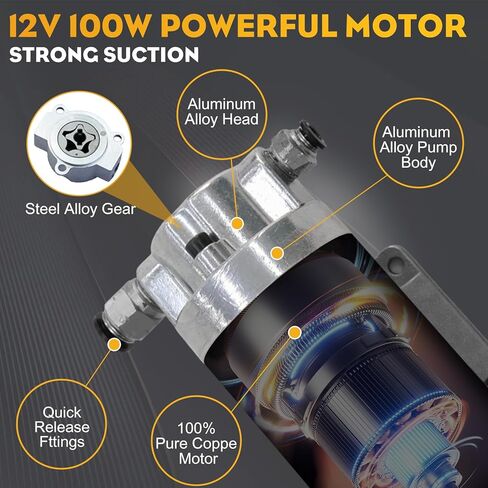 Electric Oil Extractor Pump, Engine Oil Change Pump 12/24V, Transmission Suction Pump with 100W Motor & Longer Hose, Oil Transfer Pump for Hydraulic, Differential, Gear, Lubricating Oil in Saudi Arabia