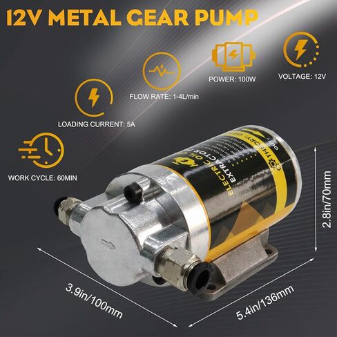 Electric Oil Extractor Pump, Engine Oil Change Pump 12/24V, Transmission Suction Pump with 100W Motor & Longer Hose, Oil Transfer Pump for Hydraulic, Differential, Gear, Lubricating Oil in Saudi Arabia