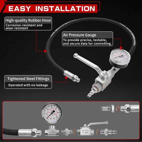 High Pressure Oil Pressure Tester Kit, IPR Air Test Tool Kit Compatible with Ford 6.0l-7.3l Powerstroke Diesel High Pressure Oil System with IPR Valve Test Fitting & Gauge in Saudi Arabia