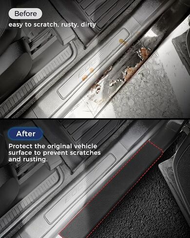CreekT® Floor Mats for Ford Escape 2013-2019, All-Weather TPE Floor Mats & Cargo Liner with Door Sill Guards Accessories, Full Coverage Set in Kuwait