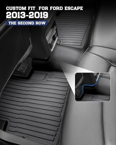 CreekT® Floor Mats for Ford Escape 2013-2019, All-Weather TPE Floor Mats & Cargo Liner with Door Sill Guards Accessories, Full Coverage Set in Kuwait