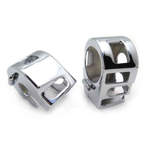 Motorcycle Handlebar Accessory Hand Control Switch Housings for Yamaha XVS V-Star 1100 Custom XVS1100 1999-2012 Chrome Switch Housing Cover, 1 Pair in Kuwait