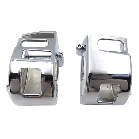 Motorcycle Handlebar Accessory Hand Control Switch Housings for Yamaha XVS V-Star 1100 Custom XVS1100 1999-2012 Chrome Switch Housing Cover, 1 Pair in Kuwait