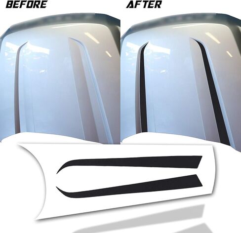 Hood Spears Stripes Vinyl Decal Overlay Wrap Trim Inserts Sticker Compatible with and Fits Super Duty F250 F350 F450 2017 2018 2019 - Matte Red in Kuwait