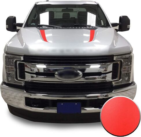 ملصق من الفينيل بخطوط غطاء محرك السيارة سبيرز متوافق مع ويناسب Super Duty F250 F350 F450 2017 2018 2019 - أحمر مطفي in Kuwait