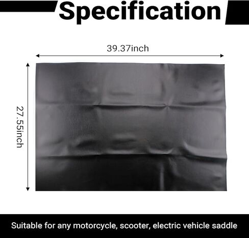 Motorcycle Seat Cover, High Elastic Scratch-resistant Leather Scooter Seat Cover, 39.37" x 27.55" Waterproof Flexible Seats Protector, for Universal for Most Motorcycle (Black) in Saudi Arabia