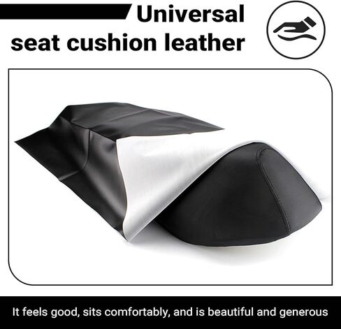 Motorcycle Seat Cover, High Elastic Scratch-resistant Leather Scooter Seat Cover, 39.37" x 27.55" Waterproof Flexible Seats Protector, for Universal for Most Motorcycle (Black) in Saudi Arabia