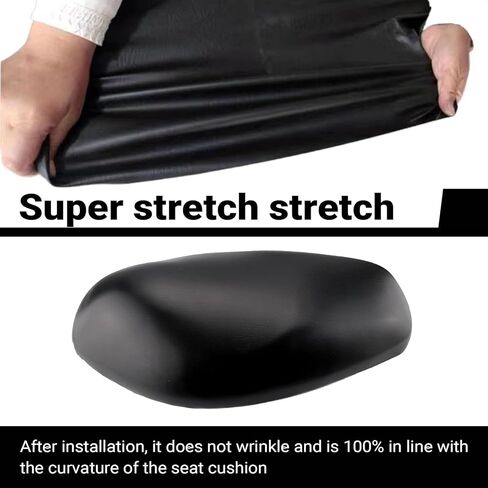 Motorcycle Seat Cover, High Elastic Scratch-resistant Leather Scooter Seat Cover, 39.37" x 27.55" Waterproof Flexible Seats Protector, for Universal for Most Motorcycle (Black) in Saudi Arabia