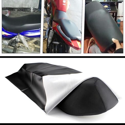 Motorcycle Seat Cover, High Elastic Scratch-resistant Leather Scooter Seat Cover, 39.37" x 27.55" Waterproof Flexible Seats Protector, for Universal for Most Motorcycle (Black) in Saudi Arabia