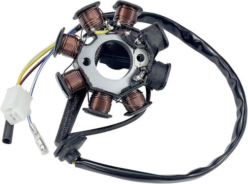 8 لفائف 4 أسلاك تيار متردد نحاس مغناطيسي الجزء الثابت لمحرك GY6 50cc 80cc 100cc سكوتر الدراجة ATV Sunl Roketa Dune Buggy Go Kart TaoTao Buyang in Kuwait