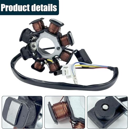 8 لفائف 4 أسلاك تيار متردد نحاس مغناطيسي الجزء الثابت لمحرك GY6 50cc 80cc 100cc سكوتر الدراجة ATV Sunl Roketa Dune Buggy Go Kart TaoTao Buyang in Kuwait