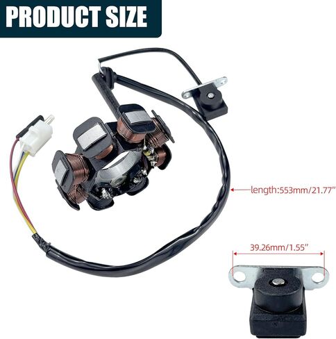 8 لفائف 4 أسلاك تيار متردد نحاس مغناطيسي الجزء الثابت لمحرك GY6 50cc 80cc 100cc سكوتر الدراجة ATV Sunl Roketa Dune Buggy Go Kart TaoTao Buyang in Kuwait