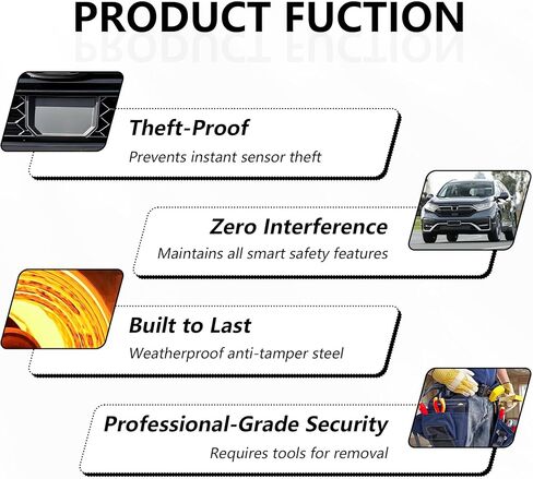 غطاء حماية مضاد للسرقة بمستشعر رادار، متوافق مع موديلات Honda CR-V 2017-2022، دعامة أمان من الفولاذ الأسود مع براغي أمان in Kuwait