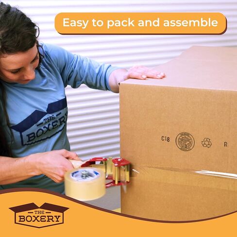 The Boxery 12"x8"x4" Kraft Shipping Boxes (25-Pack) | Durable Corrugated Cardboard for Mailing, Packing & Moving – Eco-Friendly & Recyclable – Made in USA in Saudi Arabia