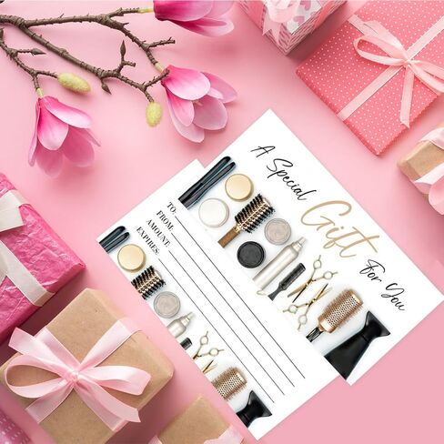 PLIGREAT 40 Sets Nail Salon Blank Gift Certificate, Creative Voucher Blank Gift Cards with Envelopes for Business Nail Shop Beauty Salon Customer Voucher Card Holiday Gift Card, 6.63 x 3.34 inches in Kuwait
