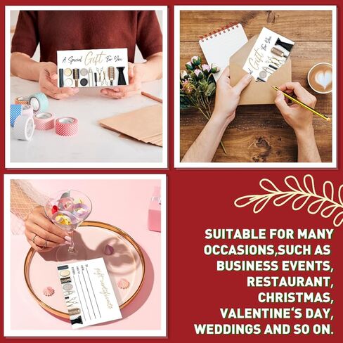 PLIGREAT 40 Sets Nail Salon Blank Gift Certificate, Creative Voucher Blank Gift Cards with Envelopes for Business Nail Shop Beauty Salon Customer Voucher Card Holiday Gift Card, 6.63 x 3.34 inches in Kuwait