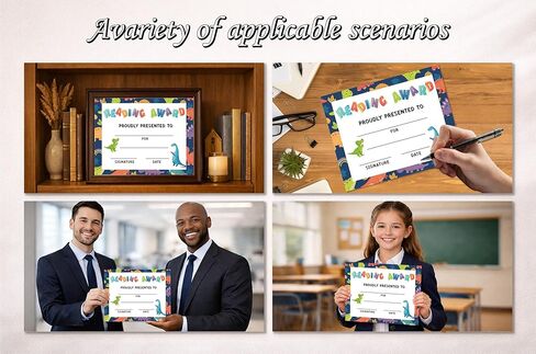 Reading Certificate of Achievement, 25 Pcs Reading Award Certificates for Kids Children, Dinosaur School Read Club Award Decorations Favors Supplies, 15 in Saudi Arabia