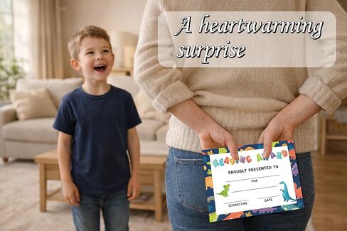 Reading Certificate of Achievement, 25 Pcs Reading Award Certificates for Kids Children, Dinosaur School Read Club Award Decorations Favors Supplies, 15 in Saudi Arabia