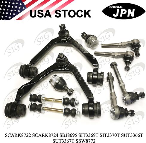 10PC Front Suspension Kit Front Left & Right Upper Control Arm & Lower Ball Joint & Sway Bar Link & Steering Inner & Outer Tie Rod End Compatible with 1997 1998 1999 Ford F-250 4WD Ref# K8722 K8724 in Saudi Arabia