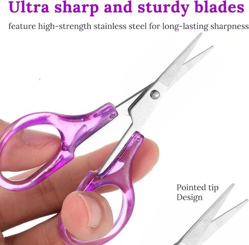 5Pcs Small Craft Scissors 3.5" Stainless Steel Mini Detail Craft Scissor with Protective Cover, Straight Sharp Tiny Travel Scissors for Embroidery Paper Cutting Sewing Knitting Crafting in Saudi Arabia