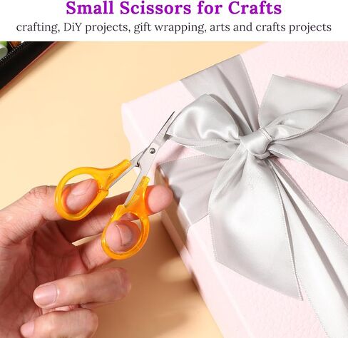 5Pcs Small Craft Scissors 3.5" Stainless Steel Mini Detail Craft Scissor with Protective Cover, Straight Sharp Tiny Travel Scissors for Embroidery Paper Cutting Sewing Knitting Crafting in Saudi Arabia