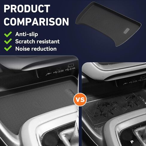 حصيرة حماية للشحن اللاسلكي متوافقة مع ملحقات Subaru Crosstrek 2026 2025 2024، ملحقات داخلية لوحدة التحكم المركزية من السيليكون المضادة للانزلاق باللون الأسود in Kuwait