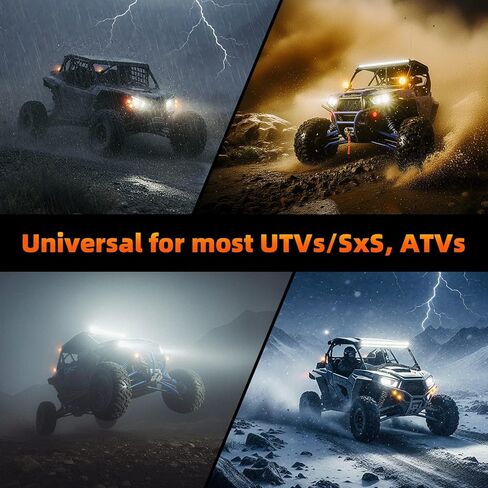 مجموعة إشارة الانعطاف العالمية UTV مع مجموعة قانونية للشارع ATV سلكية مسبقًا بقرن 110 ديسيبل لمجموعة وامضة UTV جنبًا إلى جنب مع أضواء الانعطاف ومفتاح الروك التوصيل والتشغيل المتوافق مع Polaris RZR Can-Am Maverick in Kuwait
