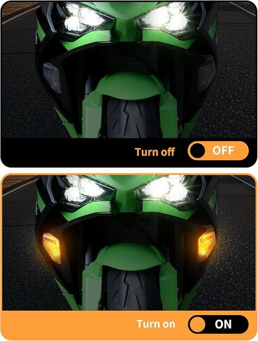 LED Front Turn Signal Indicator Light for ZX-6R 24-25, Amber Turning Lamp for Kawasaki Ninja ZX 6R 636 2024-2025 Accessories in Kuwait