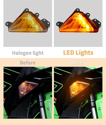 LED Front Turn Signal Indicator Light for ZX-6R 24-25, Amber Turning Lamp for Kawasaki Ninja ZX 6R 636 2024-2025 Accessories in Kuwait