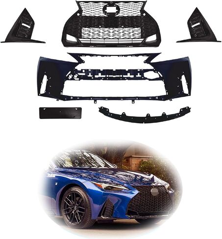 Front Bumper Complete Kit Fits for 2006-2013 Lexus IS250 IS350 Conversion to 2021+ F-Sport in Kuwait