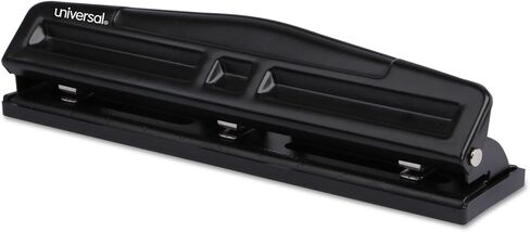 Universal Deluxe Manual Paper 3-Hole Punch, 12 Sheet Capacity, 9/32" Punch Size, Black in Kuwait