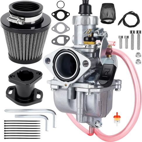 VM22 26mm Performance Carburetor Fits Predator 212cc/224cc/196cc, GX160/GX200 6.5HP, Coleman CT200U/BT200X/KT196 Mini Bike & Go Kart with 38mm Red Air Filter & Intake Manifold Kit (Black) in Saudi Arabia