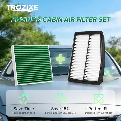 2PCS Engine Cabin Air Filter Set for 2021-2026 Santa Fe, 2020-2026 Sonata, 2022-2026 Tucson, 2021-2026 Sorento, 2023-2026 Sportage, Replacement for CF12820 CA12817 (Only for Hybrid) in Kuwait