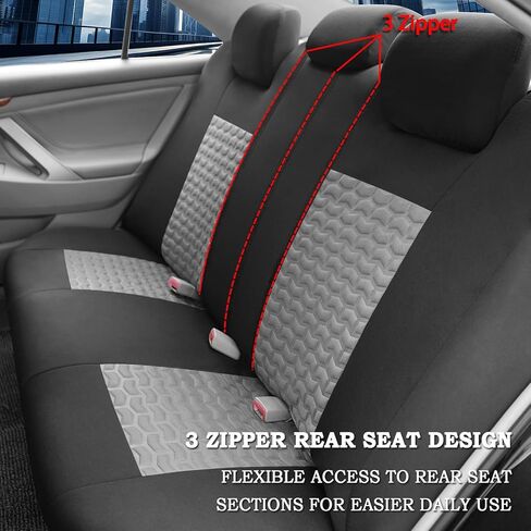 Car Seat Cover for Ford Bronco Big Bend 2021-2026, Full Set Front & Rear Seats, Breathable Comfortable Durable Protective Seat Covers for SUVs, Trucks & Travel,A Black Grey in Kuwait