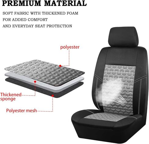 Car Seat Cover for Ford Bronco Big Bend 2021-2026, Full Set Front & Rear Seats, Breathable Comfortable Durable Protective Seat Covers for SUVs, Trucks & Travel,A Black Grey in Kuwait