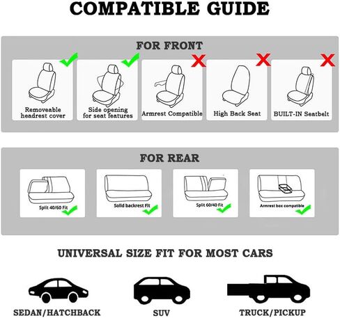 Car Seat Cover for Ford Bronco Big Bend 2021-2026, Full Set Front & Rear Seats, Breathable Comfortable Durable Protective Seat Covers for SUVs, Trucks & Travel,A Black Grey in Kuwait