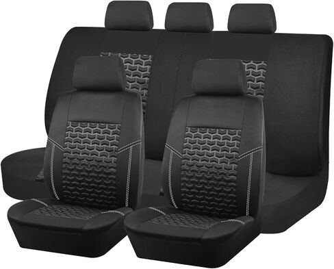 Car Seat Cover for Ford Bronco Big Bend 2021-2026, Full Set Front & Rear Seats, Breathable Comfortable Durable Protective Seat Covers for SUVs, Trucks & Travel,A Black Grey in Kuwait