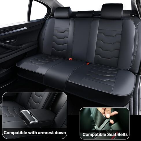for Nissan Rogue 2008-2026 Car Seat Covers, Black Car Seat Covers, Waterproof Leather, Full Set of 5 Seats, Easy to Clean and Install, Wear Resistance, Protect and Upgrade Seats in Saudi Arabia