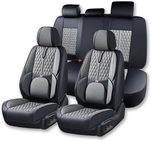 غطاء مقعد السيارة 2010-2022 لسيارة Hyundai Accent، أغطية مقاعد السيارة السوداء، جلد PU مقاوم للماء، مجموعة كاملة من 5 قطع، مقاومة للتآكل، سهلة التنظيف والتركيب، تجميل الجزء الداخلي in Kuwait
