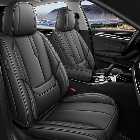 Car Seat Covers Full Set for Chevy Bolt 2027,Waterproof Leather Seat Protector, Split Bench Compatible, Breathable Seat Cushions Full Coverage Seat Covers Sets(Black/Green,5 Seat) in Saudi Arabia