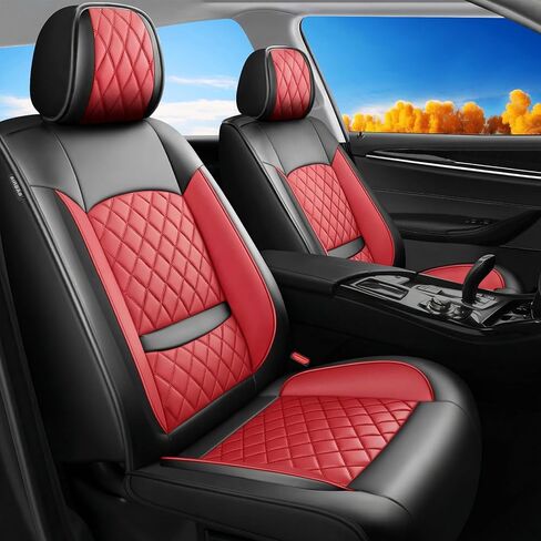 Durango Seat Covers Custom Fit for Dodge Durango 2007-2025 (Only 5-Seat Version) - Full Set Premium Leather, Waterproof, All-Weather, Airbag Compatible, Car Seat Protectors (Redline) in Kuwait