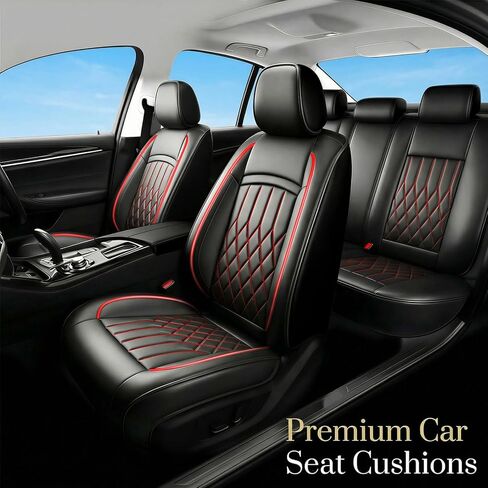 Durango Seat Covers Custom Fit for Dodge Durango 2007-2025 (Only 5-Seat Version) - Full Set Premium Leather, Waterproof, All-Weather, Airbag Compatible, Car Seat Protectors (Redline) in Kuwait