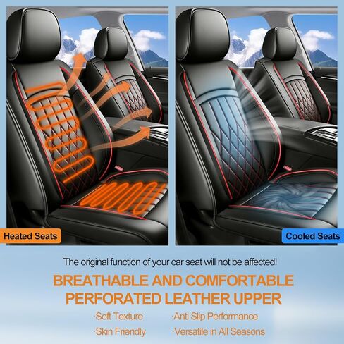 Durango Seat Covers Custom Fit for Dodge Durango 2007-2025 (Only 5-Seat Version) - Full Set Premium Leather, Waterproof, All-Weather, Airbag Compatible, Car Seat Protectors (Redline) in Kuwait
