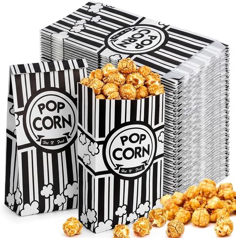 Paper Popcorn Bags 2 oz Grease Resistant Popcorn Bags Individual Servings Tear Resistant Popcorn Holders Red and White Container Popcorn for Carnival Movie Party Supply, 5.5 x 2 x 11.2 Inch (500 Pcs) in Saudi Arabia