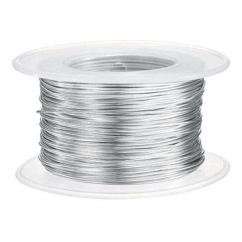 Generic 20 Gauge Aluminum Craft Wire 0.8mm 98.5ft Flexible Bendable Anodized Metal Jewelry Sculpting Wire for Jewelry Making Modelling Craft DIY, Bright Silver in Kuwait