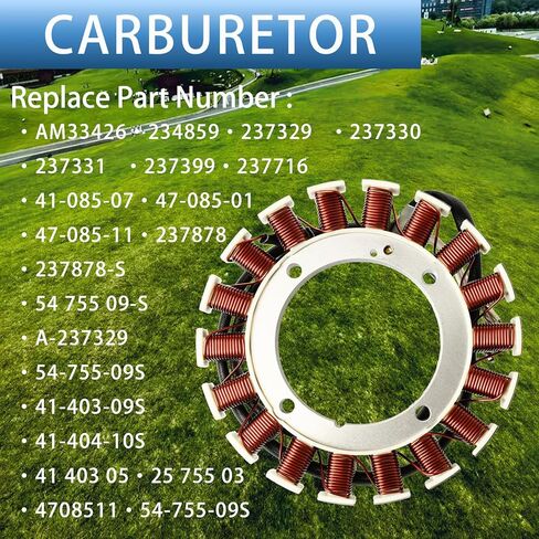 15 AMP Stator Kit for Kohler K482 K532 K582 K161 K181 K241 K301-K341, CH11-CH15 CH18-CH25 CH25S CH20S CH20 CH730 M10 M12 M14, Replaces AM33426 234859 237329 237878-S 54-755-09-S in Saudi Arabia