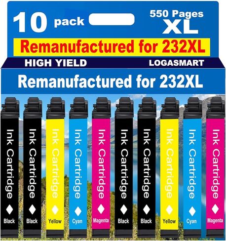 Remanufactured for Epson 232XL Ink Cartridges Combo Pack Replacement for 232 XL T232 XL for XP-4200 XP-4205 Workforce WF-2930 WF-2950 Printer 10pack in Saudi Arabia