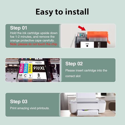 910XL 910 Ink Cartridges Latest Chip Replacement for HP 910XL Ink Cartridges Combo Pack for HP Ink 910 XL Work for HP OfficeJet Pro 8020 8010 8025 8035 8028 8030 8015 8018 8022 Printer Ink 910,4 Pack in Saudi Arabia