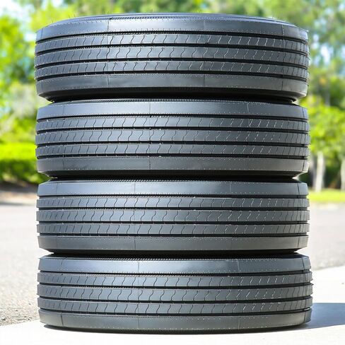 مجموعة من 4 (أربعة) إطارات شعاعية Transeagle ST Radial مصنوعة بالكامل من الفولاذ عالي التحمل للمقطورة - ST225/75R15 225/75/15 225/75-15 123/119L نطاق تحميل G LRG 14-Ply BSW جدار جانبي أسود in Kuwait